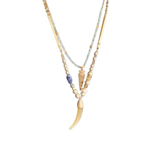 Chico's Horn Pendant Necklace unbranded arrowhead necklace set of two - Picture 5 of 10